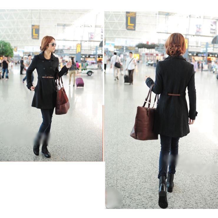 ダブルボタンウールコート コート コート ロング ロング丈