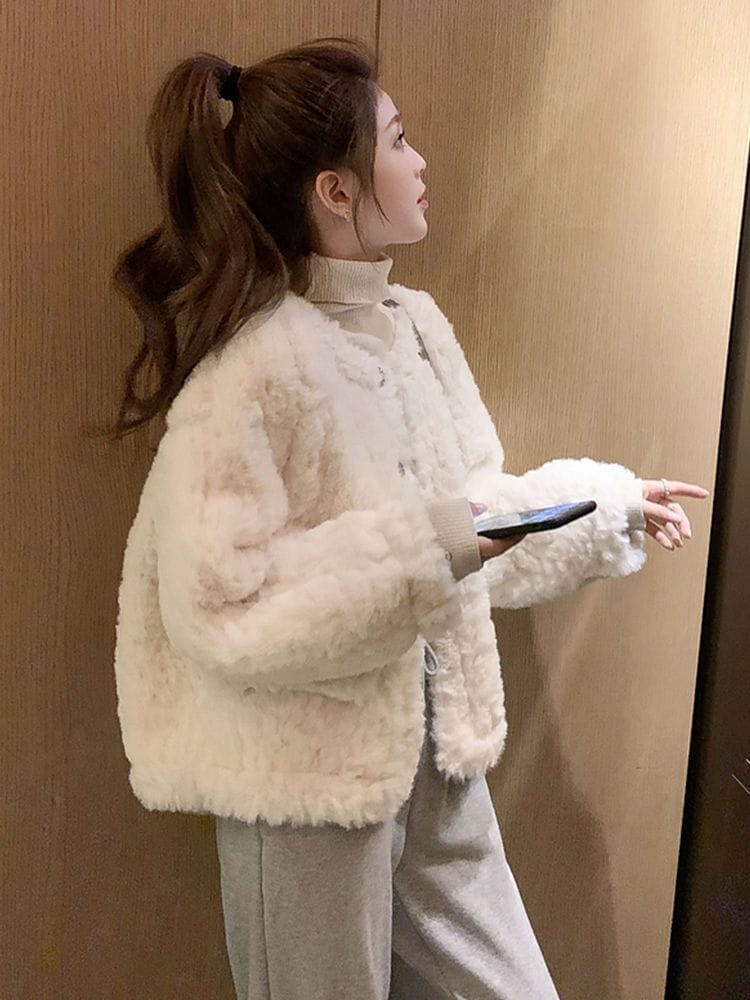 冬 秋冬 レディース フリースジャケットコート モコモコ 防寒 可愛い アウター 厚手キルティングアウター