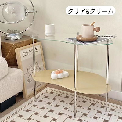 Qoo10] アクリルテーブル ローテーブル 2層 セ : 家具・インテリア