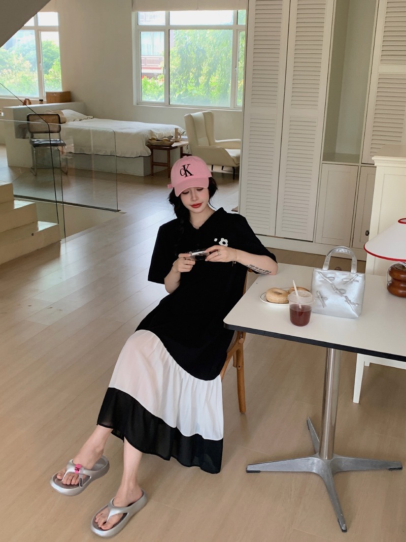 レディース ワンピース 膝下 ミモレ ロング 半袖 襟付き 角襟 ポロカラー 切り替え 透け感 シースルー ボタン 切り替えデザイン バイカラー 配色 異素材ミックス 大人可愛い シンプル カジュアル レディース ワンピース 膝下 ミモレ ロング 半袖 襟付き 角襟 ポロカラー 切り替え 透け感 シースルー ボタン 切り替えデザイン バイカラー 配色 異素材ミックス 大人可愛い シンプル カジュアル