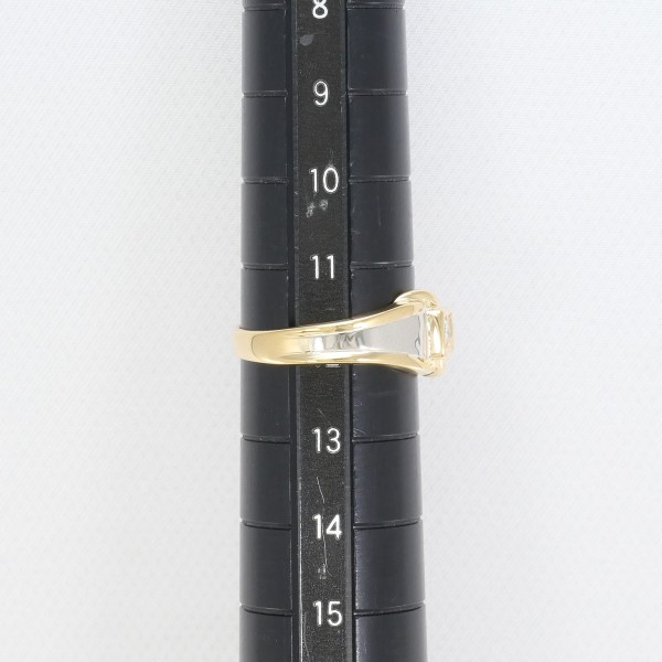 PT900 プラチナ K18YG リング 指輪 12号 ダイヤ 0.10 ジュエリー 中古