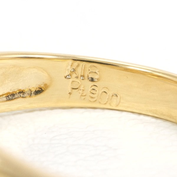 PT900 プラチナ K18YG リング 指輪 12号 ダイヤ 0.10 ジュエリー 中古