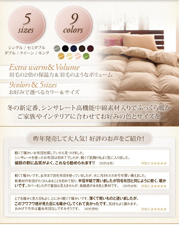 9色から選べる!シンサレート入り掛布団 ダブル ワインレッド baskapel.nl