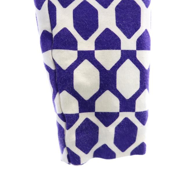 総柄 長袖 ストレッチ ワンピース パープル系 レディース 総柄 長袖 ストレッチ ワンピース パープル系 レディース