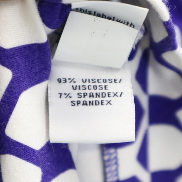 総柄 長袖 ストレッチ ワンピース パープル系 レディース 総柄 長袖 ストレッチ ワンピース パープル系 レディース