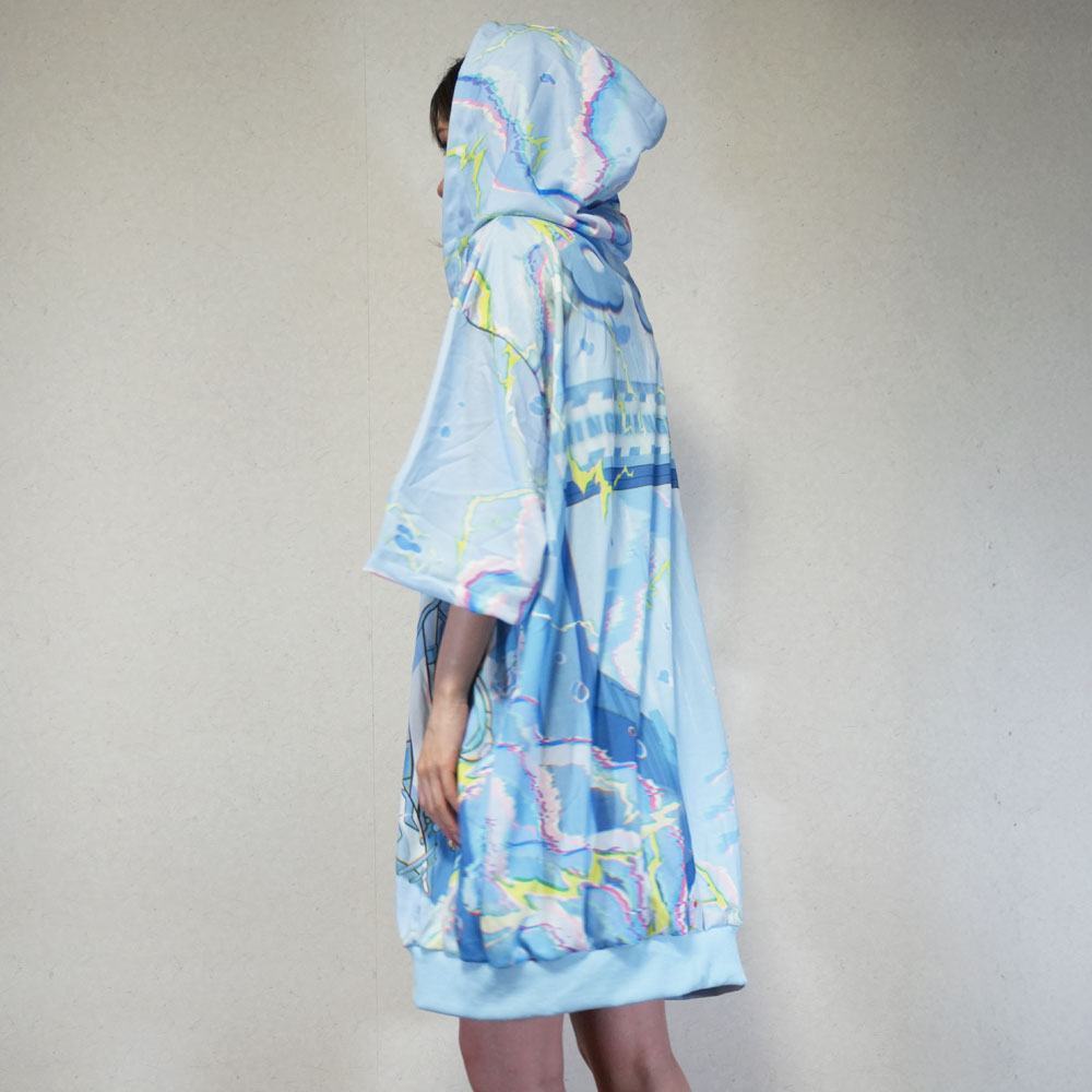 [半袖]クラゲサイバー パーカー 原宿 原宿系 ファッション 天使界隈 天使 サイバー 電脳 深海 クラゲ P.ブルー jr-579-132