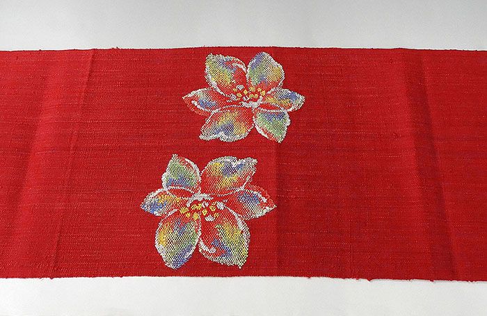 花花 未使用 羅 浅縹色 八寸名古屋帯 楽天市場】【Prices down2】未仕立て名古屋帯 「桜色 源氏香文に
