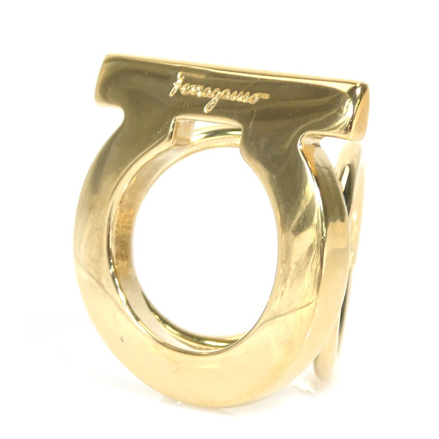 サルヴァトーレフェラガモ Salvatore Ferragamo スカーフリング ガンチーニ メタル ゴールド レディース e59670a