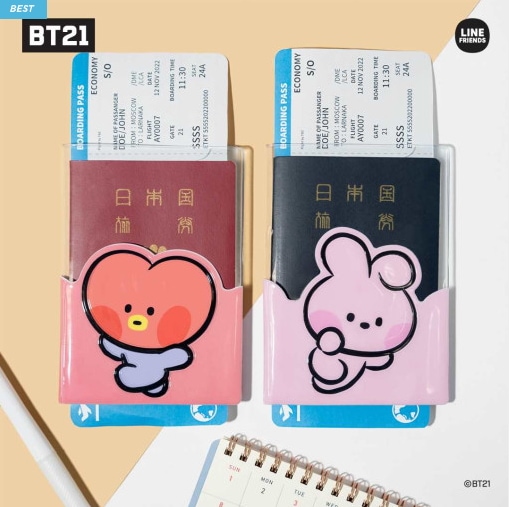 Qoo10] BTS BT21 公式ミニパスポートカバ
