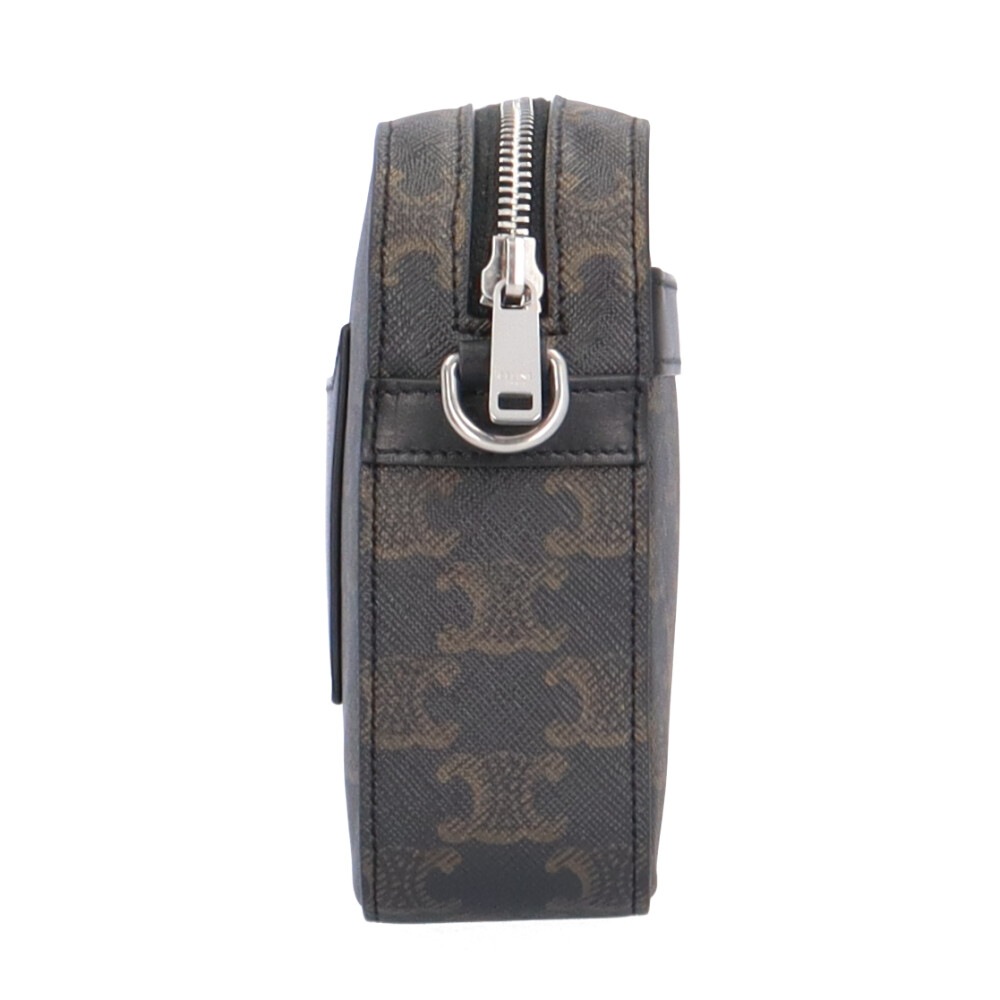 セリーヌ スモールメッセンジャー トリオンフ ショルダーバッグ コーティングキャンバス 11394 2EVJ 38SI ブラック CELINE 中古 美品 セリーヌ スモールメッセンジャー トリオンフ ショルダーバッグ コーティングキャンバス 11394 2EVJ 38SI ブラック CELINE 中古 美品