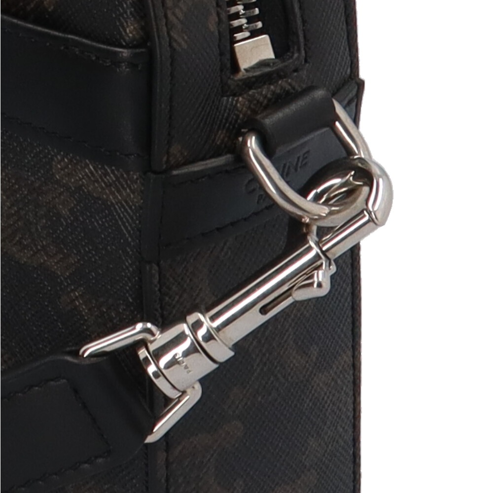 セリーヌ スモールメッセンジャー トリオンフ ショルダーバッグ コーティングキャンバス 11394 2EVJ 38SI ブラック CELINE 中古 美品 セリーヌ スモールメッセンジャー トリオンフ ショルダーバッグ コーティングキャンバス 11394 2EVJ 38SI ブラック CELINE 中古 美品