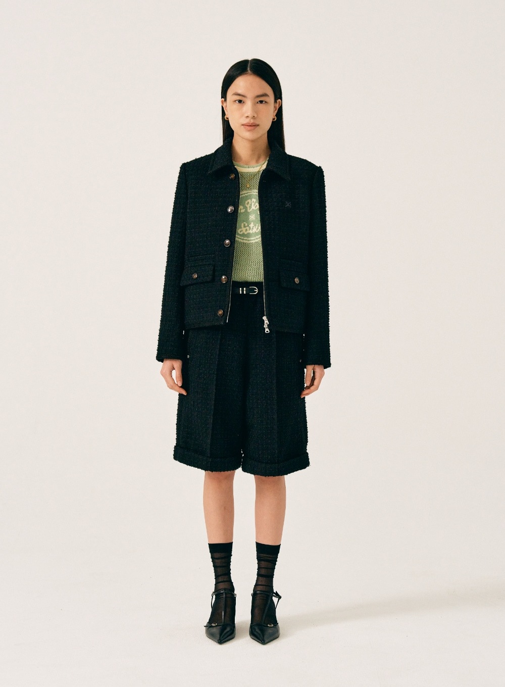 SATUR【SATUR】 (W) AACHEN WOOL BLEND COLLAR TWEED JACKET