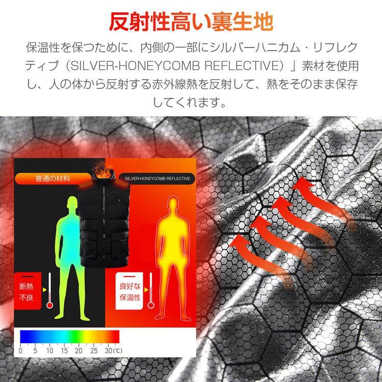 電熱ベスト 発熱ベスト 四つヒーター 安全加熱 ヒートベスト バイク 登山 冬作業服 防寒 ジャケット USBバッテリー給電 メンズ レディース おすすめ