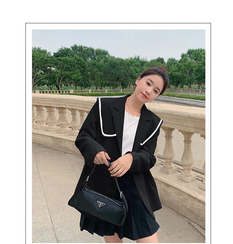 【送料無料】レディース ジャケット ビッグカラー 制服風 アウター 上着 ミドル丈 長袖