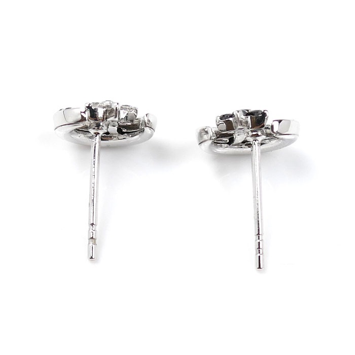 Ponte Vecchio ポンテヴェキオ K18WG ホワイトゴールド ピアス ブラックダイヤモンド0.23ct ダイヤモンド0.21ct 2.4g スター/ムーン レディース 中古 美品