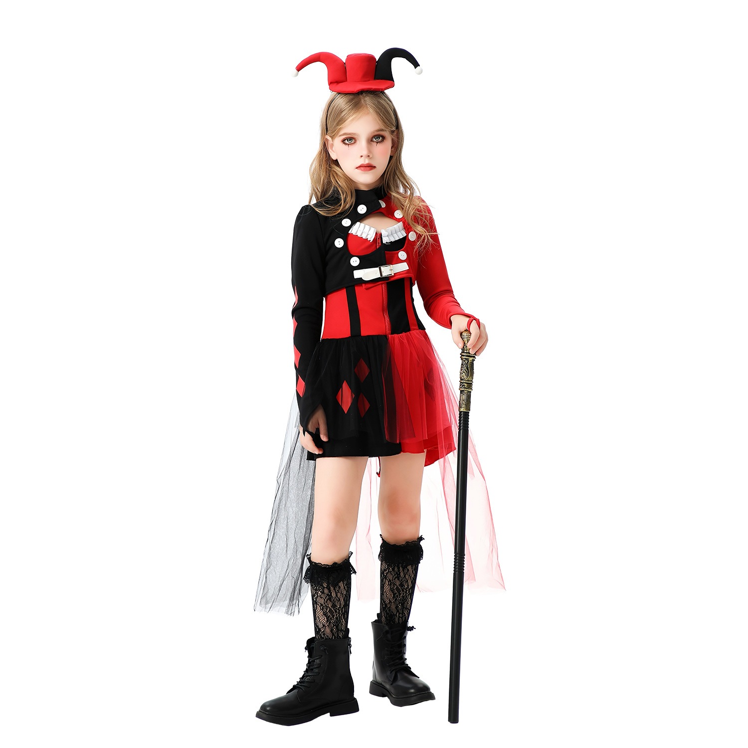 Amazon ハロウィン 子供用コスチューム 面白いコスチューム ピエロドレス サーカス カーニバル パフォーマンスコスチューム