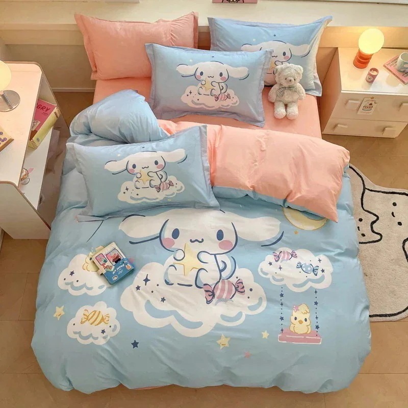 サンリオコットン大柄漫画純綿学生寮スリーピースシーツ4点セット サンリオコットン大柄漫画純綿学生寮スリーピースシーツ4点セット