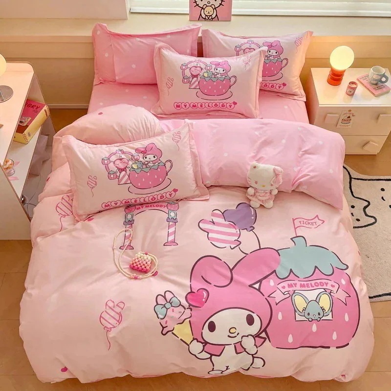 サンリオコットン大柄漫画純綿学生寮スリーピースシーツ4点セット サンリオコットン大柄漫画純綿学生寮スリーピースシーツ4点セット
