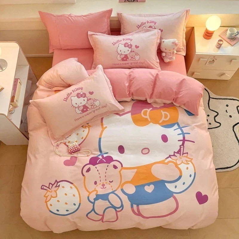 サンリオコットン大柄漫画純綿学生寮スリーピースシーツ4点セット サンリオコットン大柄漫画純綿学生寮スリーピースシーツ4点セット