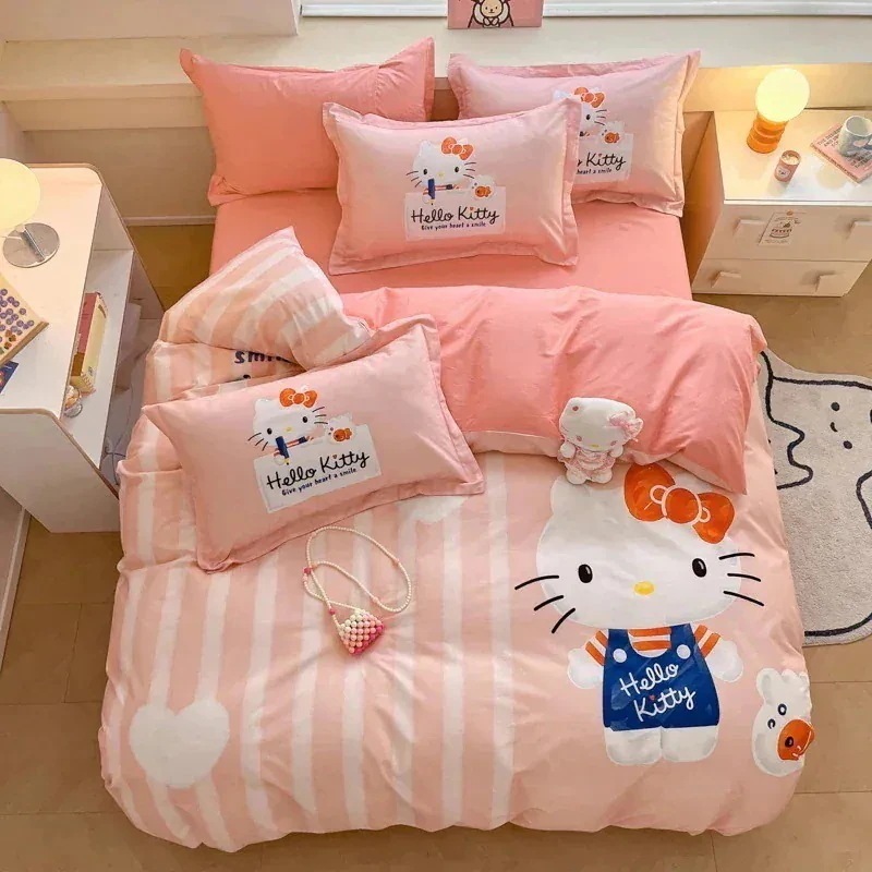 サンリオコットン大柄漫画純綿学生寮スリーピースシーツ4点セット サンリオコットン大柄漫画純綿学生寮スリーピースシーツ4点セット