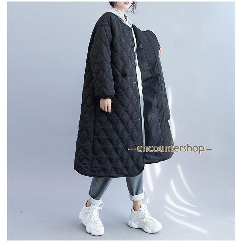 新作登場 キルティングコート レディース 中綿コート 襟なし ロング丈 キルティング 無地 軽量 大きいサイズ 暖かい アウター あったか ゆったり 新作登場 キルティングコート レディース 中綿コート 襟なし ロング丈 キルティング 無地 軽量 大きいサイズ 暖かい アウター あったか ゆったり