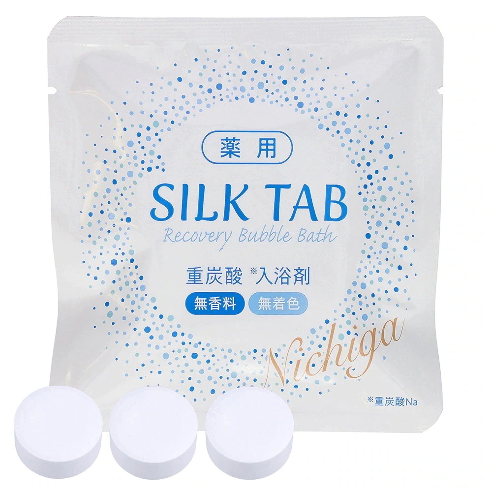 【重炭酸入浴剤セット】 薬用 SILK TAB 8袋 + 【粒状タイプ】死海の塩 Dead Sea Salt 塩化マグネシウム 3.5ｋｇx3袋 保湿 浴用化粧品 フレーク TK3