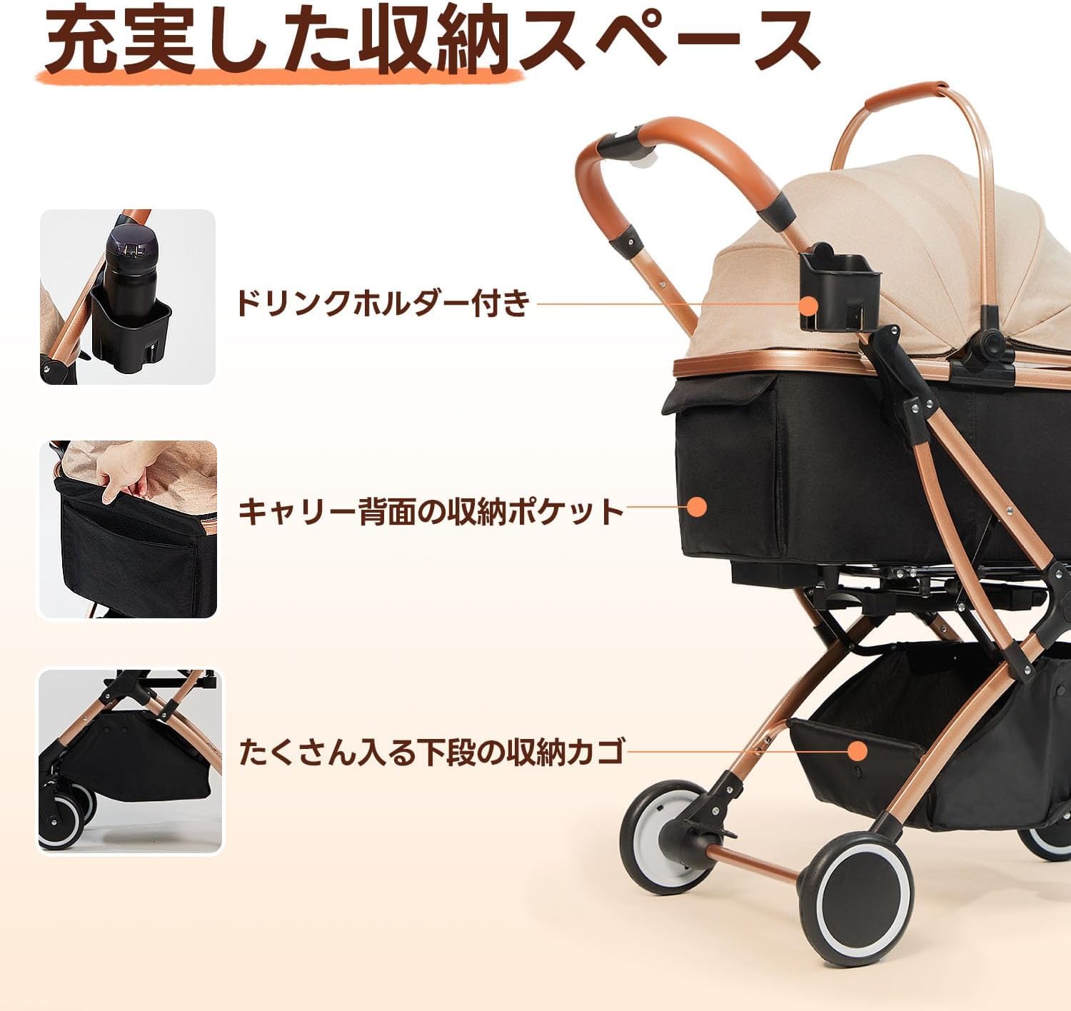 PETTENA ペットカート 分離型 耐荷重20KG 広い空間 自立可能 ワンタッチ折畳 軽量 使用簡単 犬用 バギー 猫 犬用カート PETTENA KNIGHT