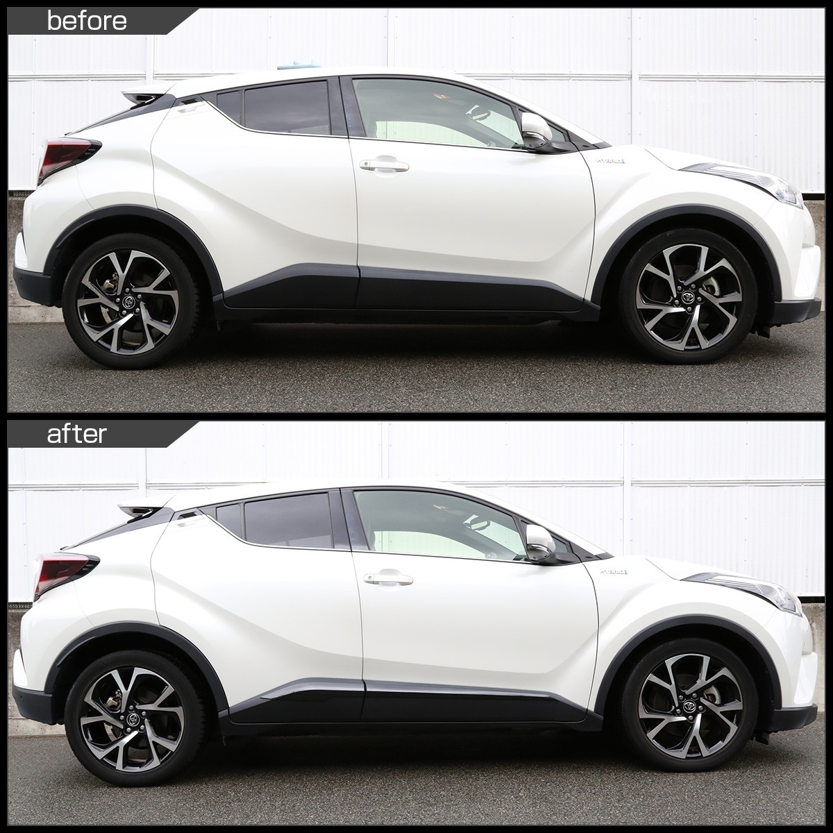 C-HR カーボン調 サイドモール ZYX10 NGX50 ドア ガーニッシュ LB0013