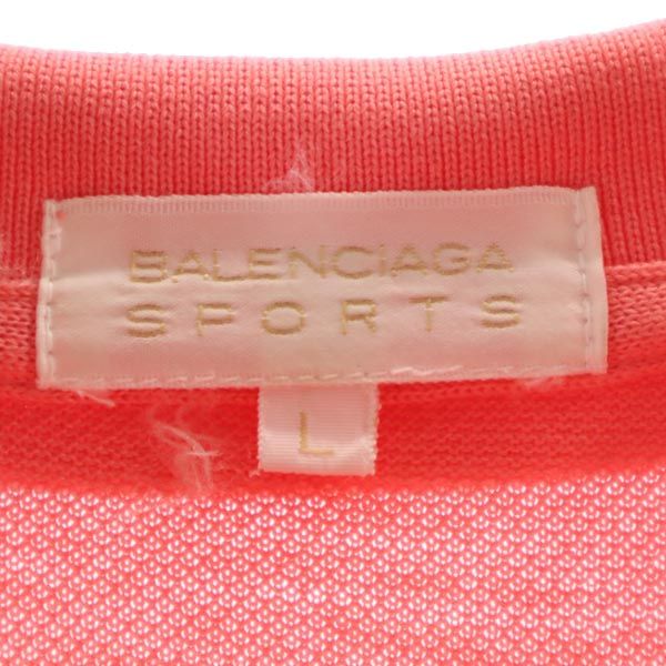 バレンシアガ スポーツ 刺繍 ゴルフ 半袖 ポロシャツ L ピンク系 BALENCIAGA SPORT 鹿の子 レディース