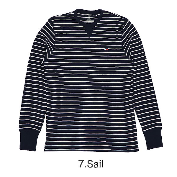 Qoo10] トミーヒルフィガー ロンT サーマル ボーダー メンズ レデ