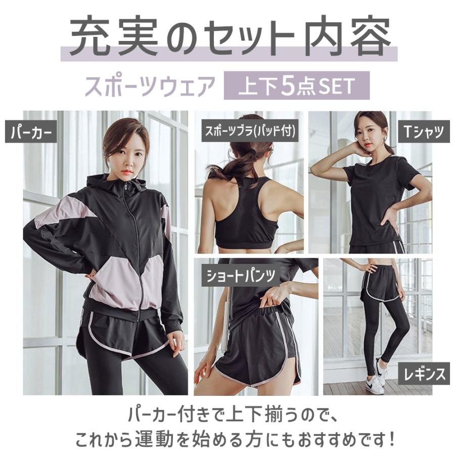 [即日出荷]スポーツウェア 5点セット ランニングウェア フィットネス ウェア レディース 上下セット ヨガ 大きいサイズ 吸汗速乾 オールシーズン 長袖 半袖 ジャージ 爆買