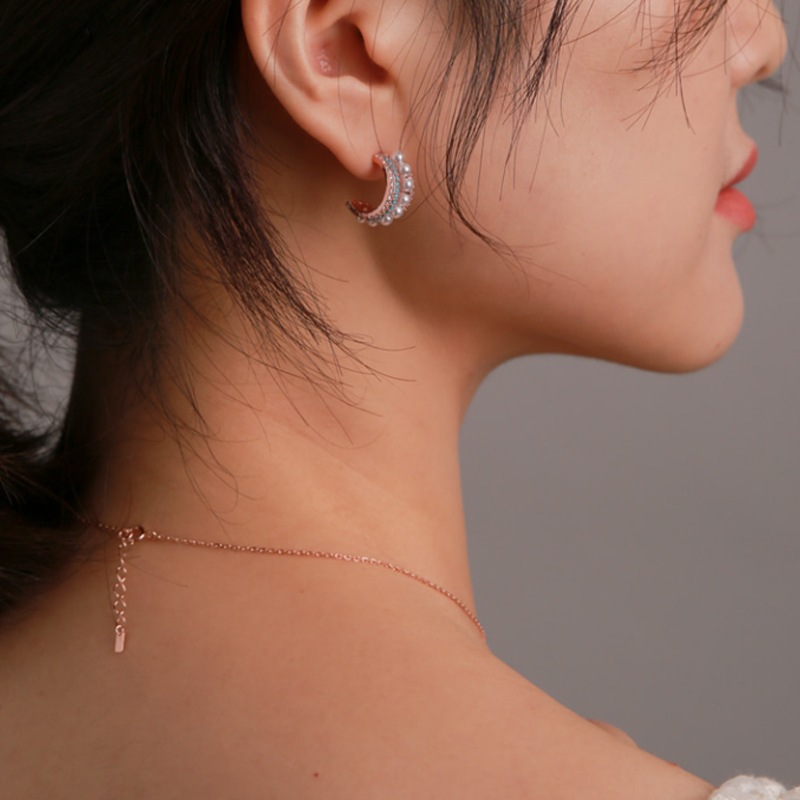 Rivero Triple Line Turquoise Hoop Earring ピアス