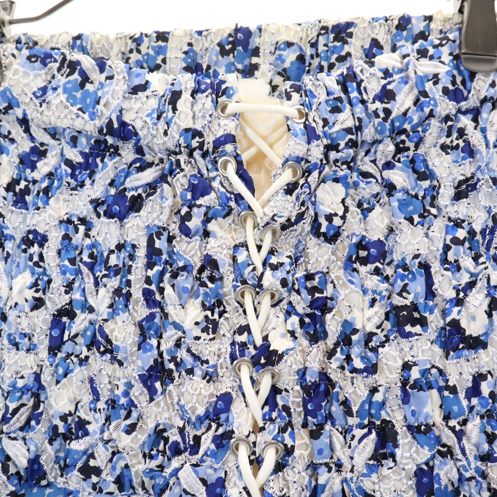 サカイ 日本製 花柄 総レース 膝丈スカート 2 ホワイト 他 Sacai レディース