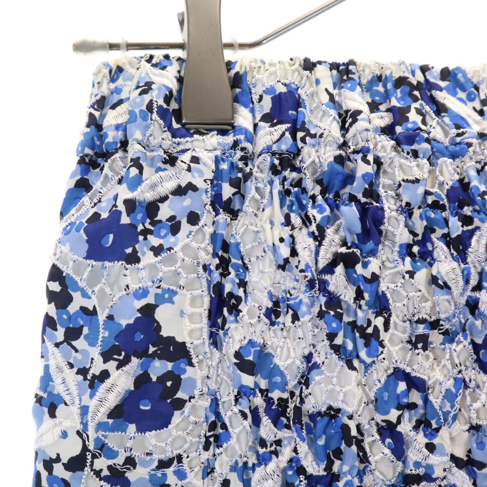 サカイ 日本製 花柄 総レース 膝丈スカート 2 ホワイト 他 Sacai レディース