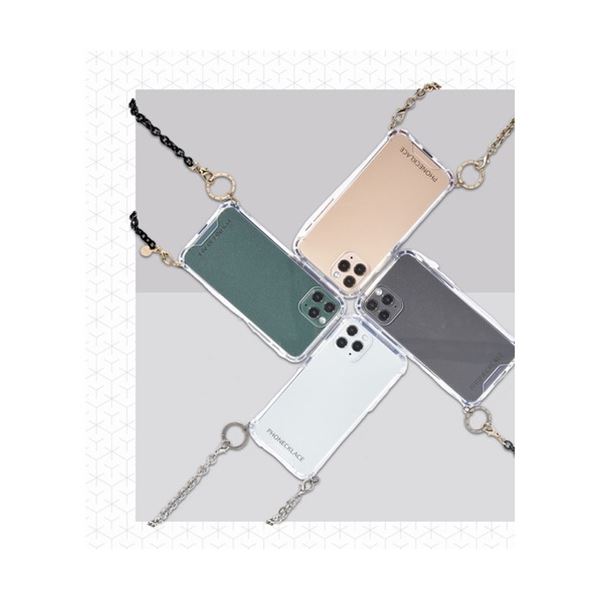 フォンネックレス チェーンショルダーストラップ付クリアケース iPhone13 Pro ゴールド フォンネックレス チェーンショルダーストラップ付クリアケース iPhone13 Pro ゴールド