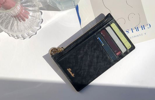 [プレゼントのおすすめ] ハンドメイド レザー ジッパー カードケース
