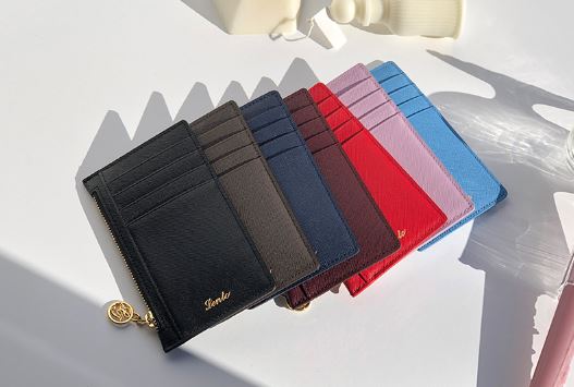 [プレゼントのおすすめ] ハンドメイド レザー ジッパー カードケース