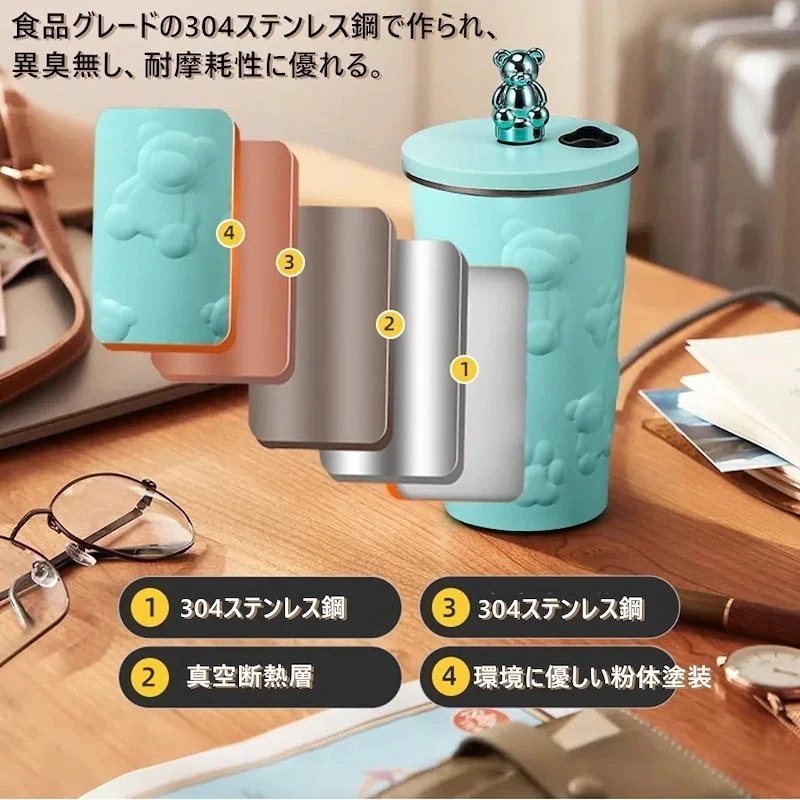 団体購入（10個）タンブラー 水筒 蓋付き ストロー付き 600ml 700ML タンブラー 水筒 蓋付き ストロー付き ステンレスマグカップ 真空断熱 コーヒーカップ 保温 保冷 カップ 二