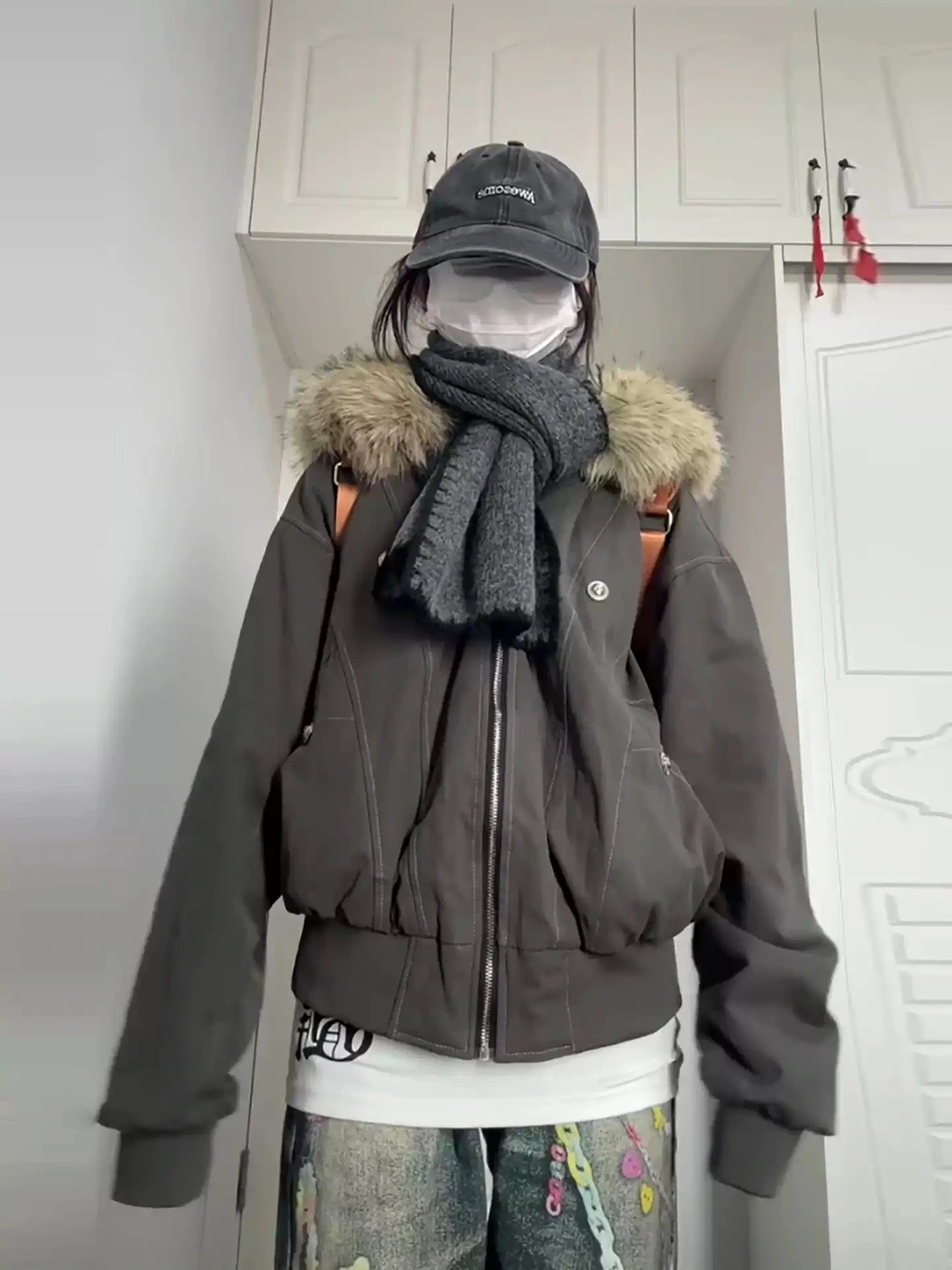 低身長 ショート丈 綿袄 綿服 裏起毛厚手 中綿アウター 女性 冬季 パーカ ダウンジャケット_10