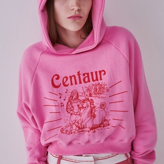 CROPPED HOODY STORY_DARK GRAY/PURPLE/PINK