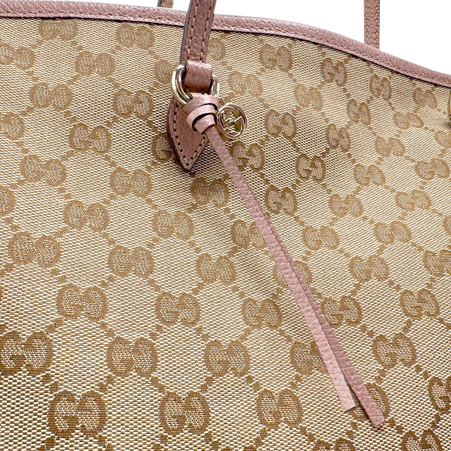 グッチ GUCCI ハンドバッグ GGキャンバス/レザー ブラウン×ピンク レディース 323671 n0669