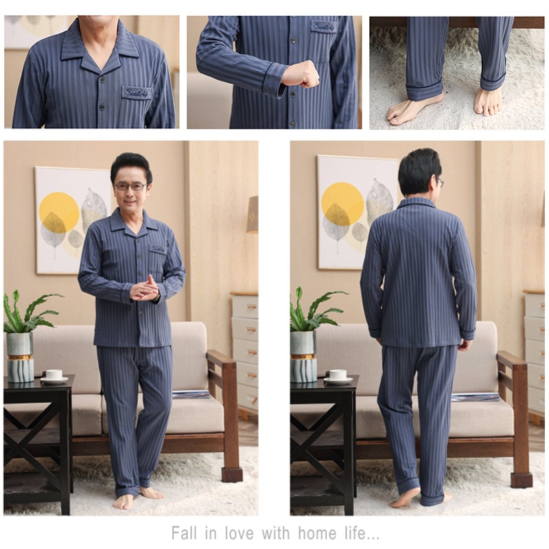 パジャマ メンズ用 ルームウエア 英字柄 襟付き 長袖 前開き 上下セット カジュアル ポケット付き パジャマ メンズ用 ルームウエア 英字柄 襟付き 長袖 前開き 上下セット カジュアル ポケット付き