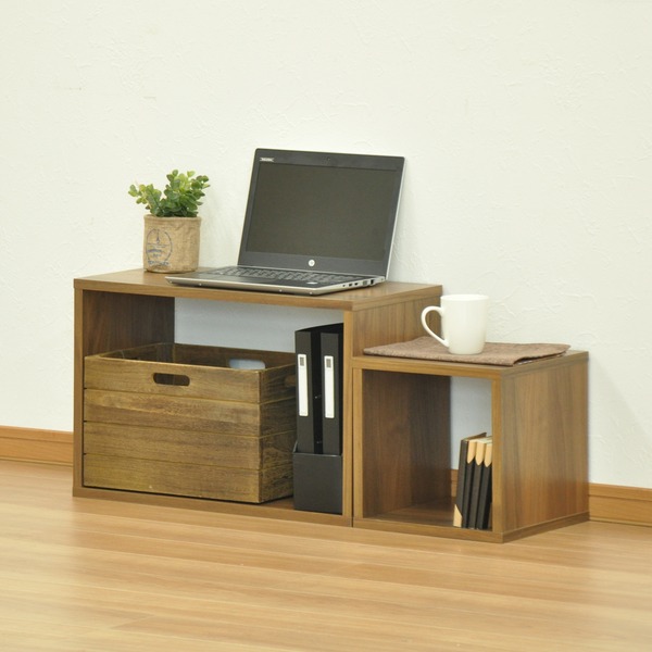 オープンラックシステム/マルチ収納棚 幅40cm奥行30cm高さ30cm 木目調 シンプル 4030 組立品 DIY 日曜大工 インテリアウォルナット