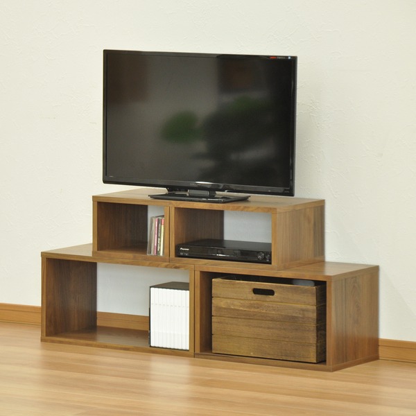 オープンラックシステム/マルチ収納棚 幅40cm奥行30cm高さ30cm 木目調 シンプル 4030 組立品 DIY 日曜大工 インテリアウォルナット