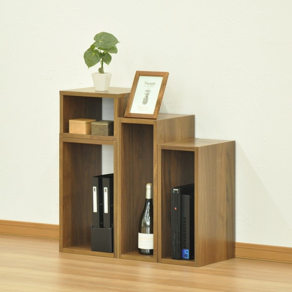 オープンラックシステム/マルチ収納棚 幅40cm奥行30cm高さ30cm 木目調 シンプル 4030 組立品 DIY 日曜大工 インテリアウォルナット