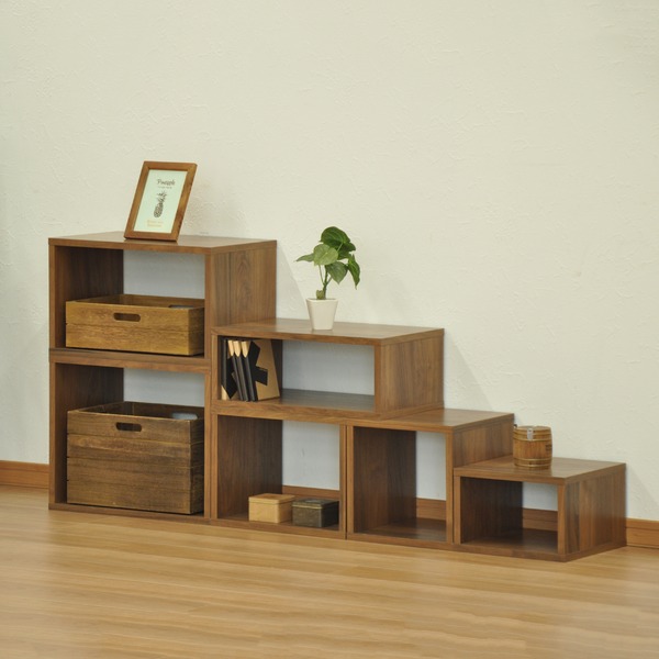 オープンラックシステム/マルチ収納棚 幅40cm奥行30cm高さ30cm 木目調 シンプル 4030 組立品 DIY 日曜大工 インテリアウォルナット