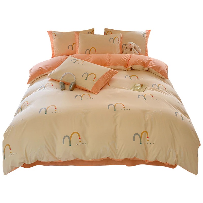 今の流行クラスAの小さな新鮮なとの寮寝具3点セット漫画プリントベッドシーツキルトカバーの4点セット 今の流行クラスAの小さな新鮮なとの寮寝具3点セット漫画プリントベッドシーツキルトカバーの4点セット