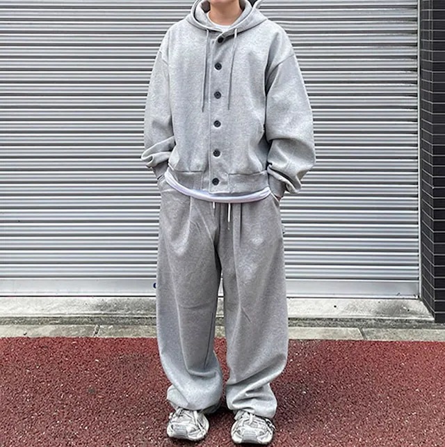春秋冬と幅広く着用できます！ セットアップ メンズ 大きいサイズ シンプル スウェット 上下セット 綿 コットン カジュアル 春秋 長袖 パーカー スウェットパンツ スエット b系 ファッション