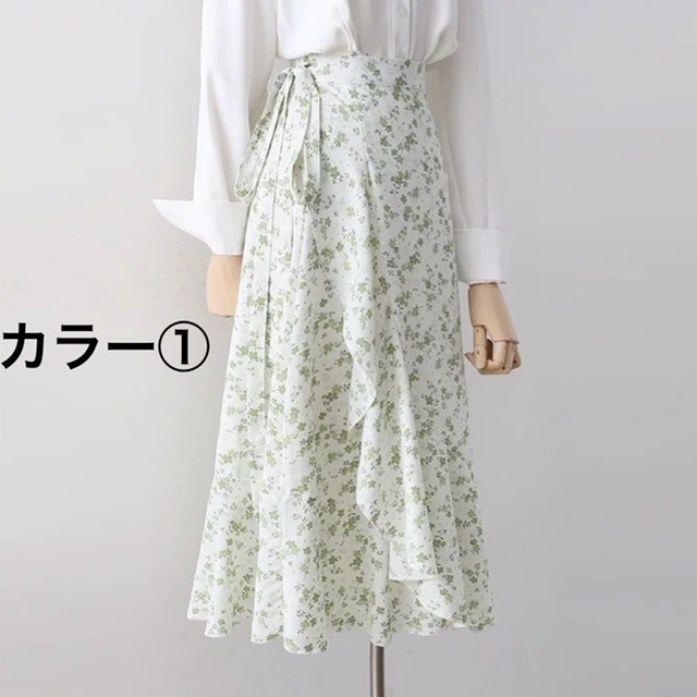 レディース スカート フレア フレアスカート ミモレ ロング アシンメトリー ドレープ ウエストリボン サイドスリット 大人可愛い きれいめ カジュアル 上品 アジアン こなれ感 ラフ ガーリー