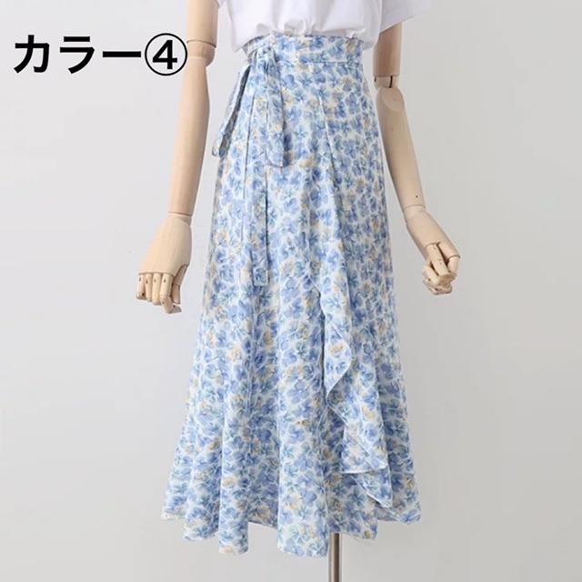 レディース スカート フレア フレアスカート ミモレ ロング アシンメトリー ドレープ ウエストリボン サイドスリット 大人可愛い きれいめ カジュアル 上品 アジアン こなれ感 ラフ ガーリー